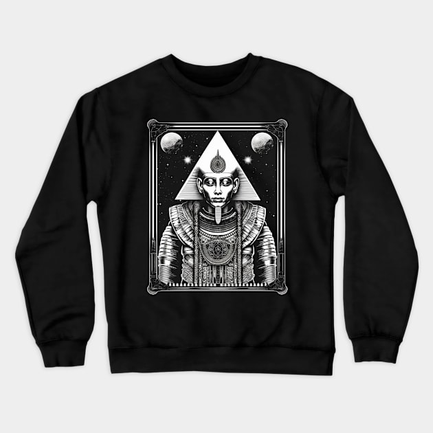 Ancient Alien Egyptian Astronaut Esoteric Art Crewneck Sweatshirt by Soulphur Media